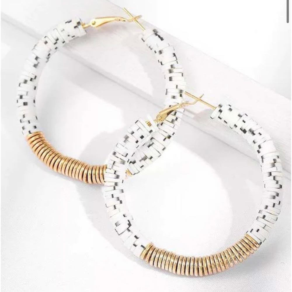 ✨”Pepper” Heishi Beaded Hoop Earrings